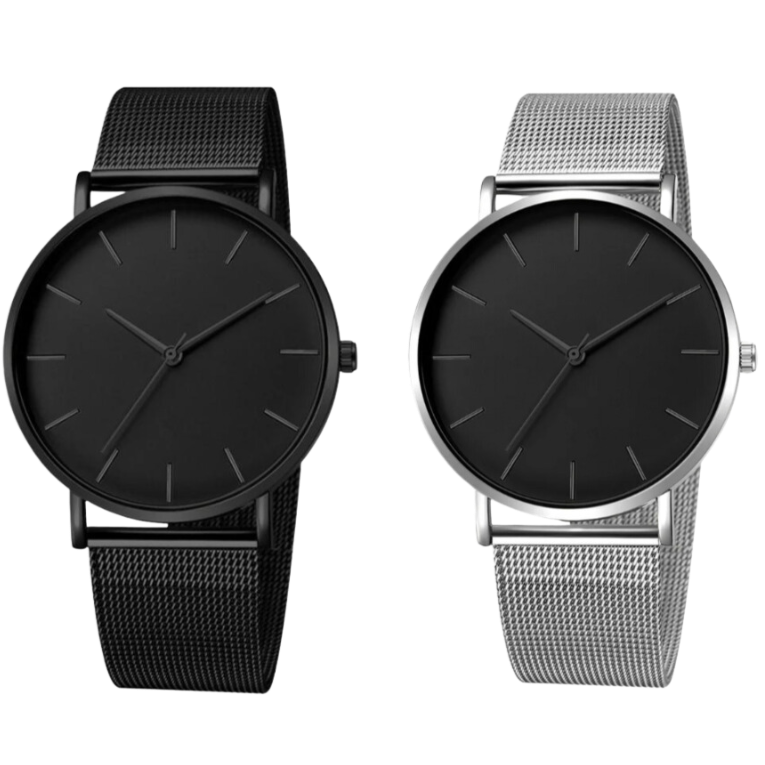 Kit con 2 relojes minimalistas para hombre