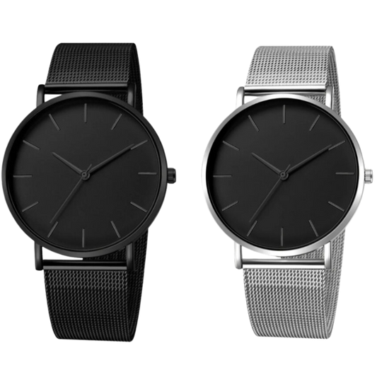 Kit con 2 relojes minimalistas para hombre