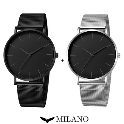 Kit con 2 relojes minimalistas para hombre